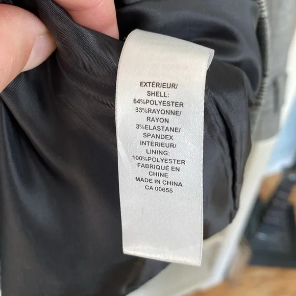 Reitmans Grey Black and White Buttoned & Belted Jacket Blazer, Size 13 - Picture 11 of 14